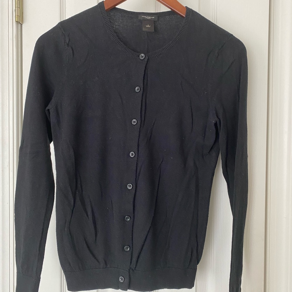 Ann Taylor Black Knit Cardigan Sweater - Picture 2 of 5